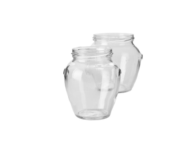 两个开着的空玻璃瓶。图片下载