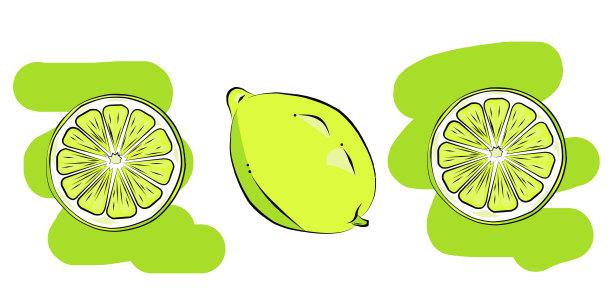 一个柠檬的彩色插图。图片下载