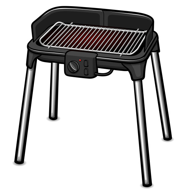 矢量电烤肉卡通孤立图片下载