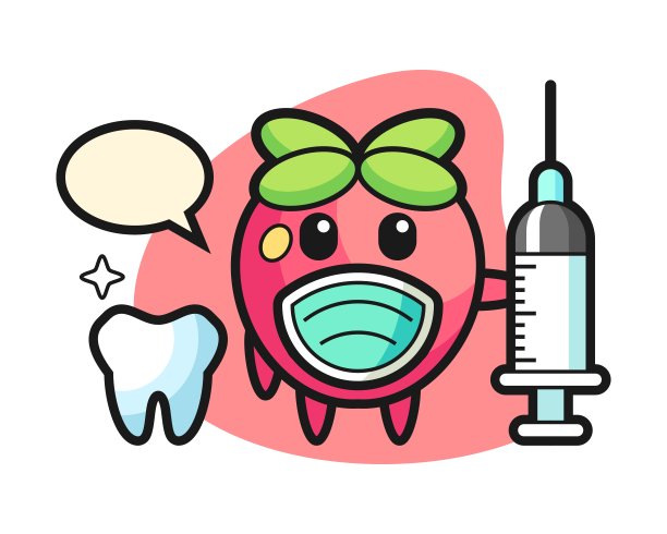 草莓卡通牙医图片下载