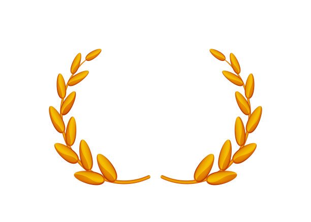 铜月桂花环孤立在白色背景上，圆形框架铜月桂花环象征，月桂花环元素毕业证书卡，皇家豪华VIP为装饰化身复古图标图片下载
