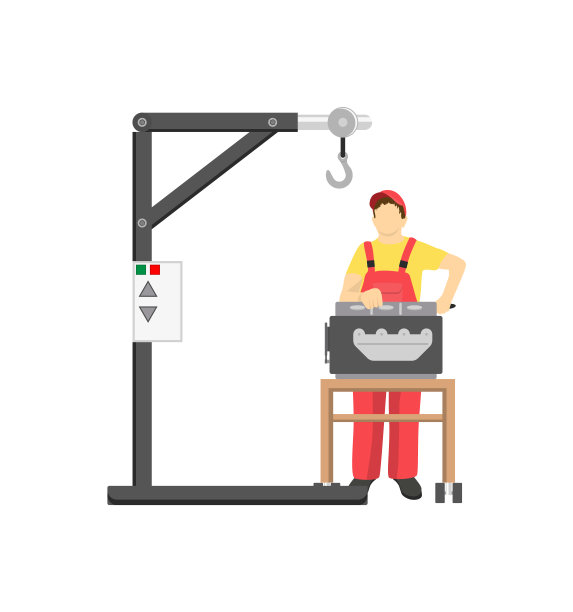 发动机服务色旗汽车车间图片下载