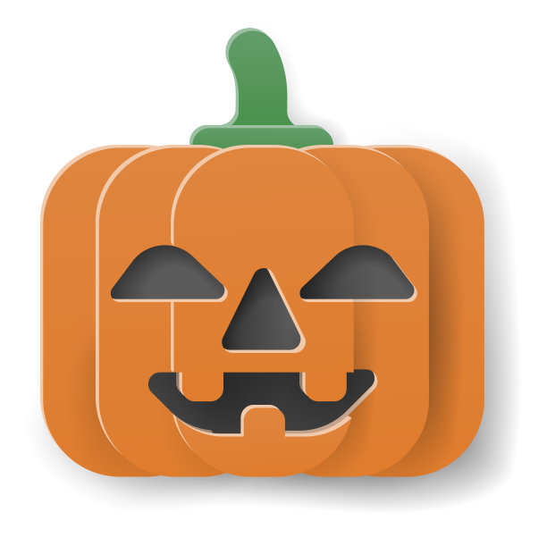 万圣节可爱的南瓜卡通在纸工艺风格图片下载