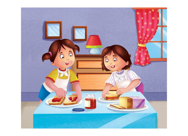 姐妹吃食物图片下载