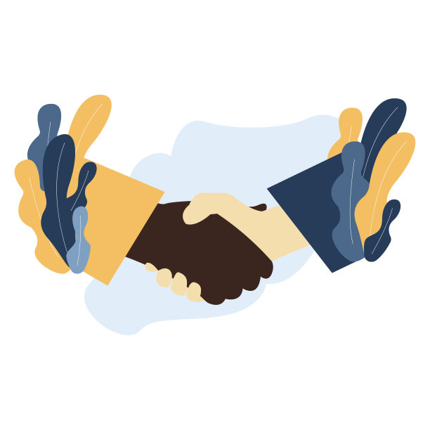 白人和黑人握手。握手、友谊或成功协议图片下载