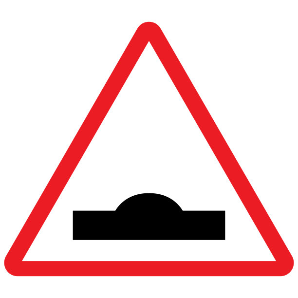 减速标志。交通符号矢量图。红色的三角形形状的。图片下载