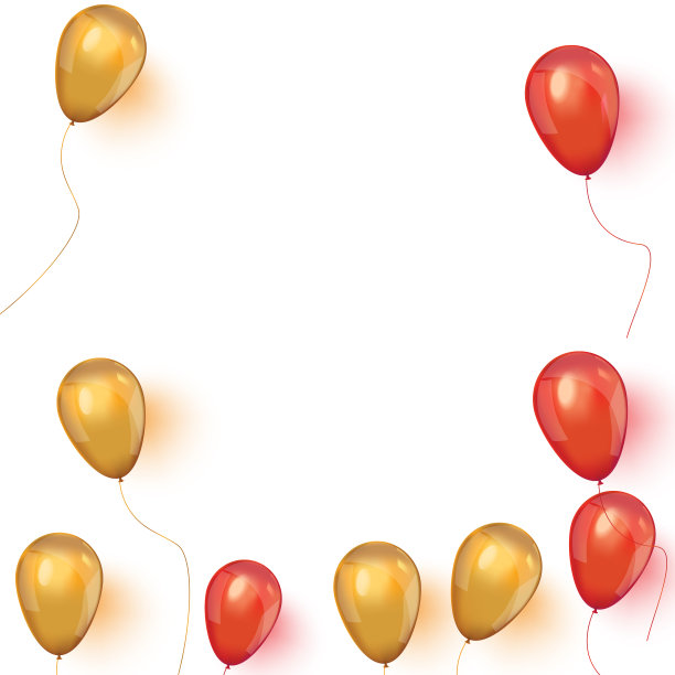 印有粉色和金色气球的促销横幅。图片下载