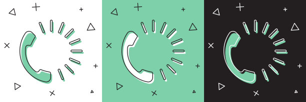 设置食物订购图标隔离在白色和绿色，黑色背景。手机订餐。餐厅送餐理念。矢量图图片下载