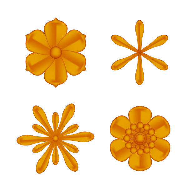 收藏花铜华丽孤立在白色背景，豪华花瓣铜套，铜花对象金属雕塑，豪华铜花插图，夹艺术花豪华图片下载