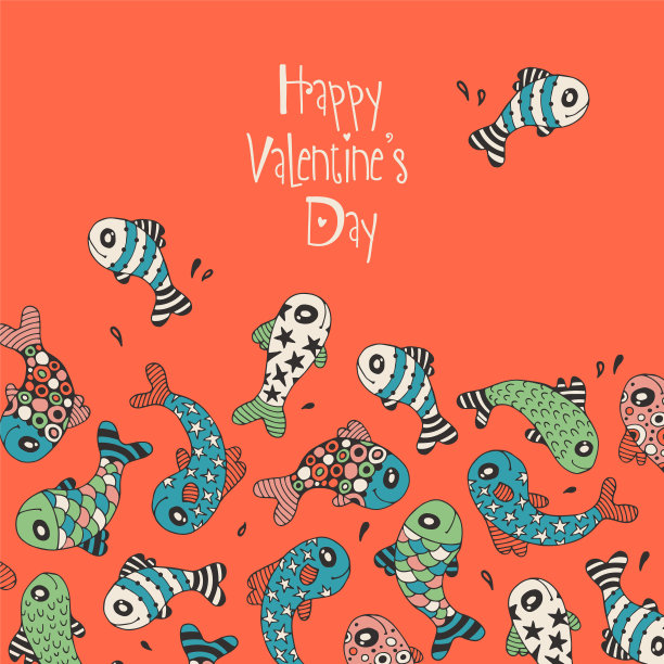 卡通鱼贺卡图片下载