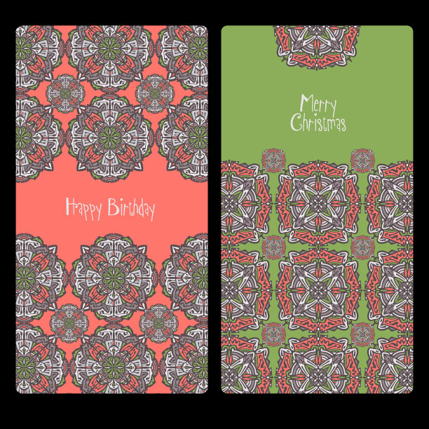 曼荼罗牌集合。圣诞快乐图片下载