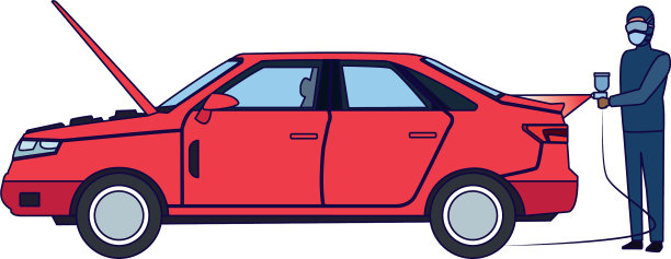 一个人站在车上油漆图片下载