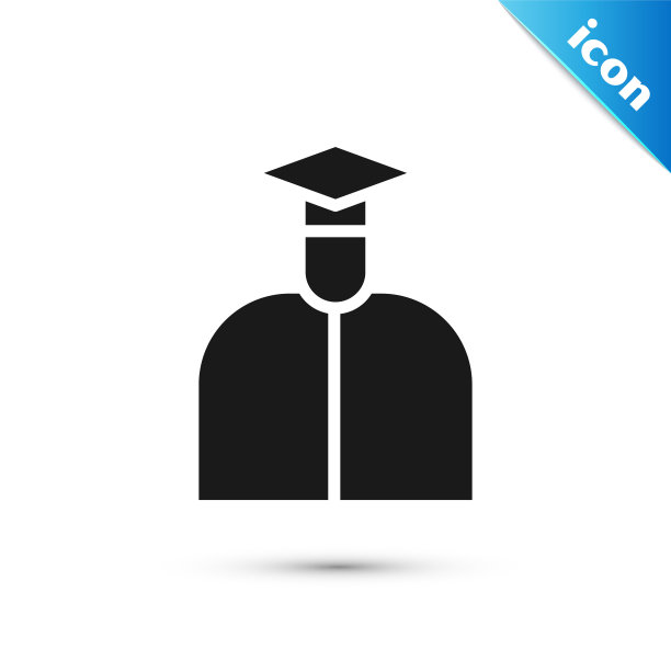 灰色学生图标孤立在白色背景。矢量图图片下载