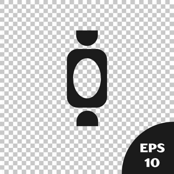 黑色糖果图标孤立在透明的背景。向量图片下载