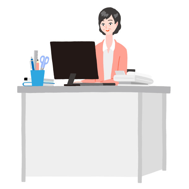 一位年长的妇女在她的办公桌上使用电脑图片下载