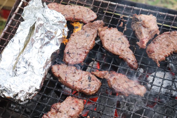 户外烧烤的牛肉图片下载