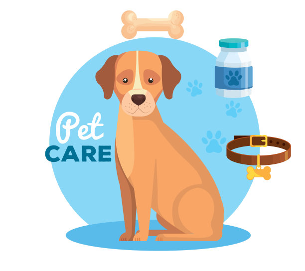 宠物店与狗和设置图标图片下载