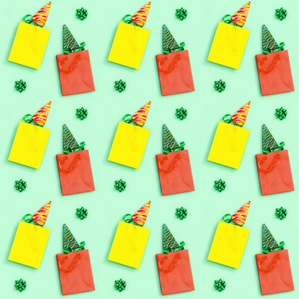 圣诞和新年无缝模式与棒棒糖形状像圣诞树在新薄荷色的背景。寒假糖果。图片印刷庆典包装。图片下载