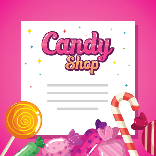 糖果店卡与美味的焦糖图片下载