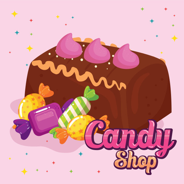 海报糖果店有蛋糕，巧克力和图片下载