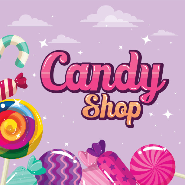 海报糖果店与框架焦糖图片下载
