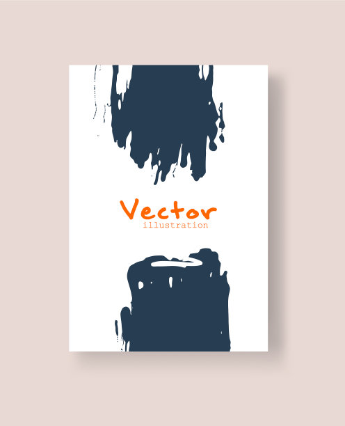 抽象的墨刷条幅与垃圾效果图片下载