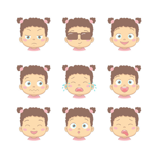 设定可爱的卡通浴缸与不同的滑稽图片下载