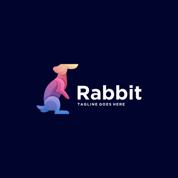 标志rabbit stand渐变色彩风格图片下载