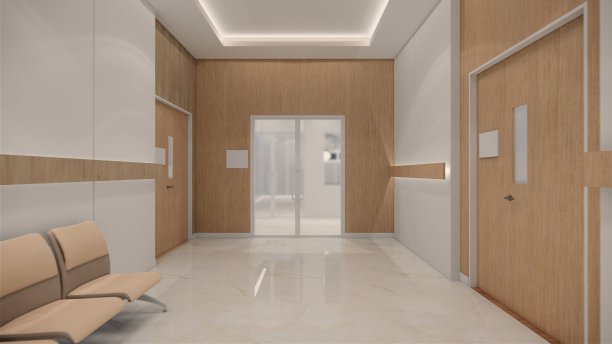 3 d渲染。医院室内现代设计。排空医院病床和各种急救医疗设备在空急诊室的医疗实践理念。图片下载