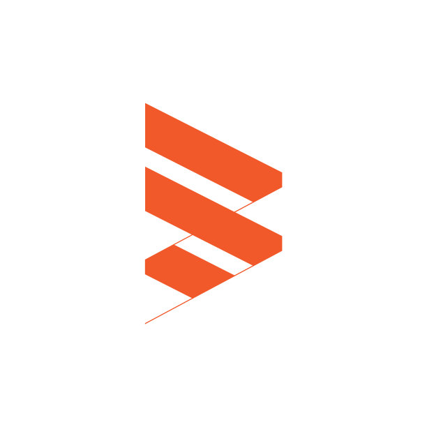 字母b简单条纹几何标志图片下载