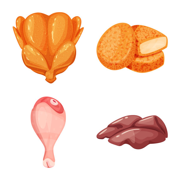 孤立对象肉和生标志集肉图片下载