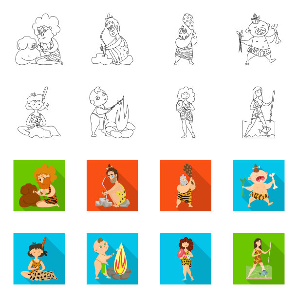 孤立的物体进化和史前标志图片下载