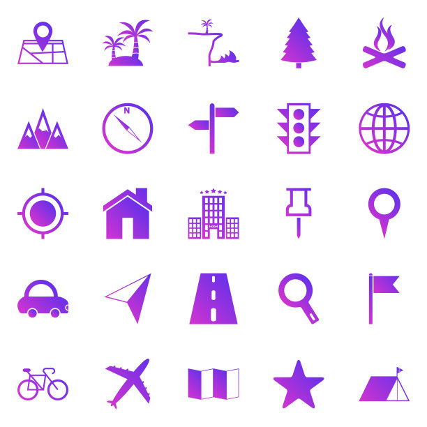 位置渐变图标在白色背景上图片下载