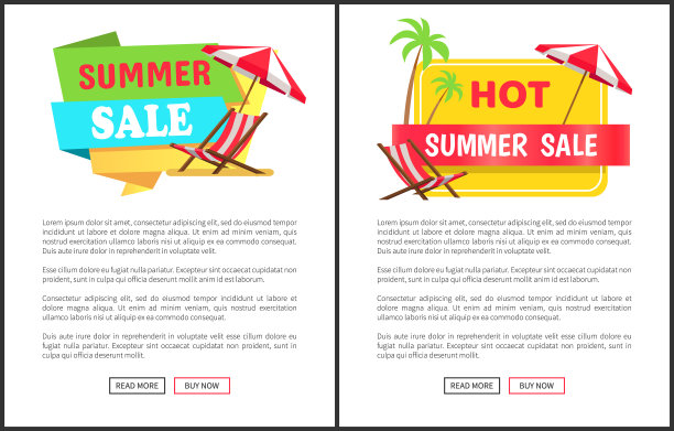 炎热的夏季销售促销垂直横幅设置图片下载