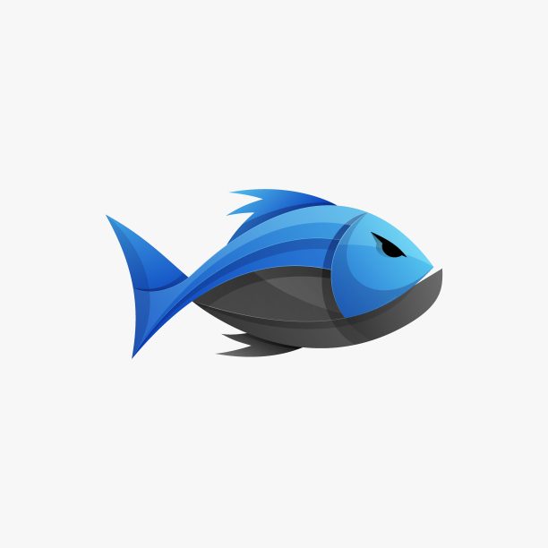 矢量插图食人鱼梯度彩色风格。图片下载