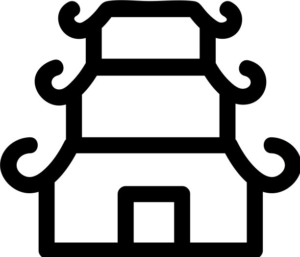 构筑中国偶像孤立轮廓图片下载