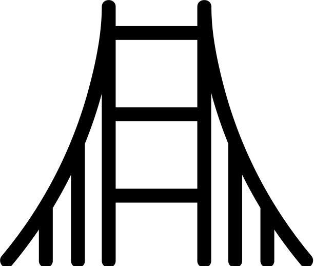 桥图标孤立轮廓符号图片下载