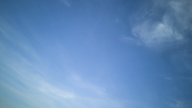 在美丽的晴天，浅蓝色的天空和白色的失重云。背景，纹理或横幅水平格式。摘要背景为网站、文字、广告、营销或模式。本空间图片下载