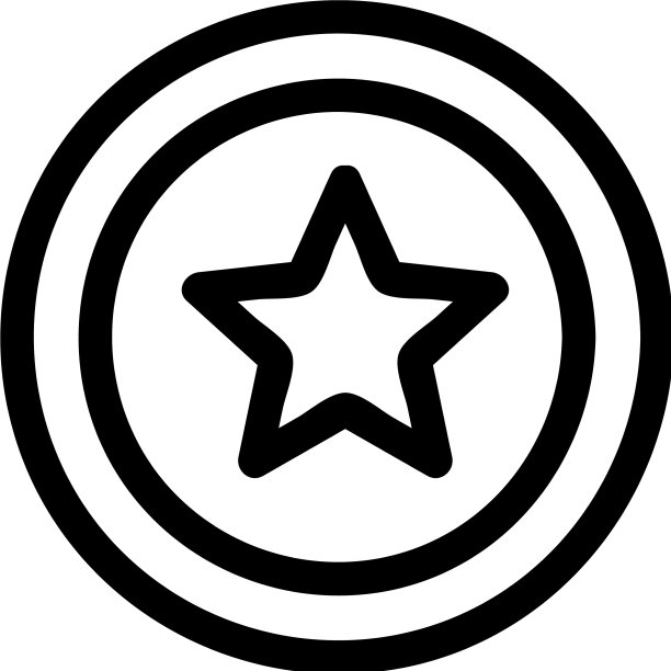 超级英雄盾牌图标孤立轮廓图片下载