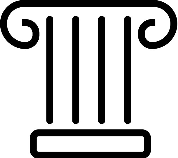 希腊建筑图标孤立轮廓图片下载