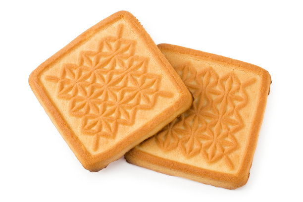 Cookies孤立在白色背景上。甜的饼干。俯视图图片下载