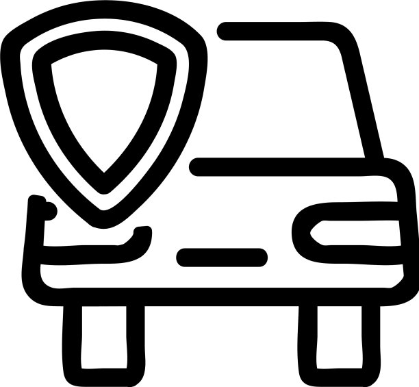 汽车保护图标孤立轮廓图片下载
