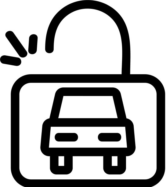 汽车锁图标孤立轮廓符号图片下载