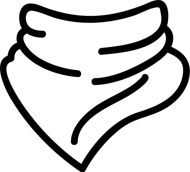 头巾图标孤立轮廓符号图片下载