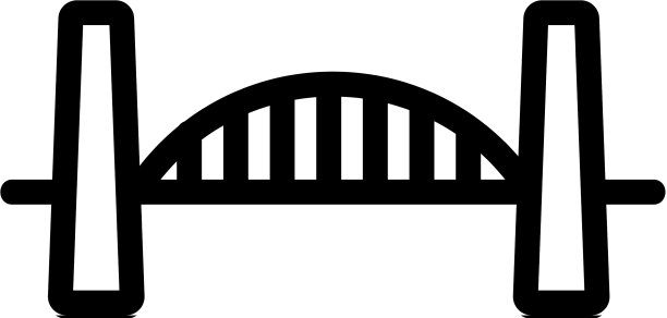 桥图标孤立轮廓符号图片下载