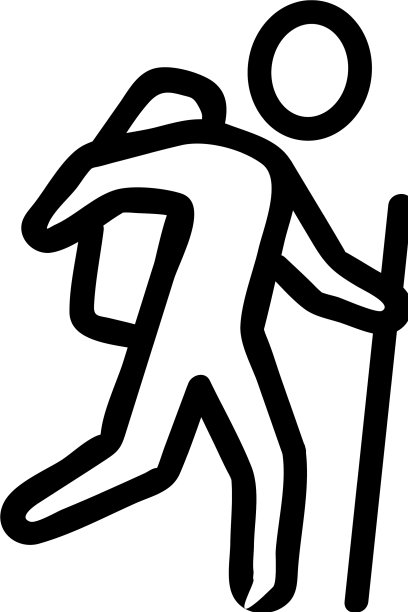 游客行走图标孤立轮廓图片下载