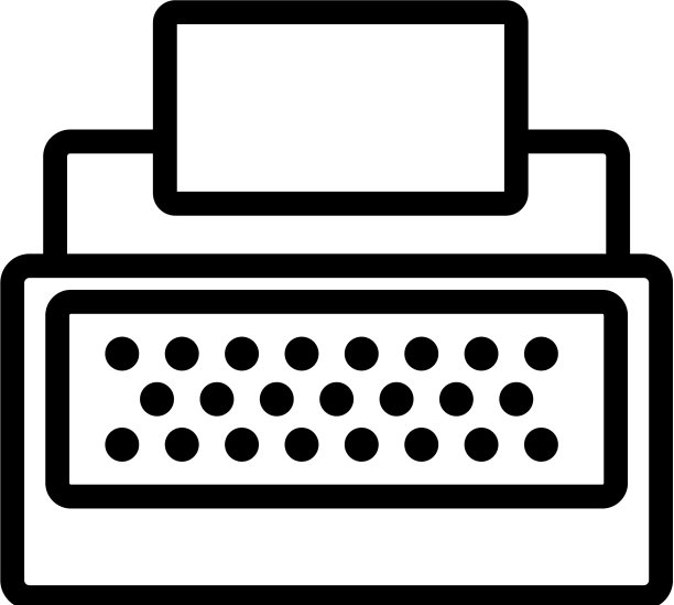 打字机图标孤立轮廓符号图片下载