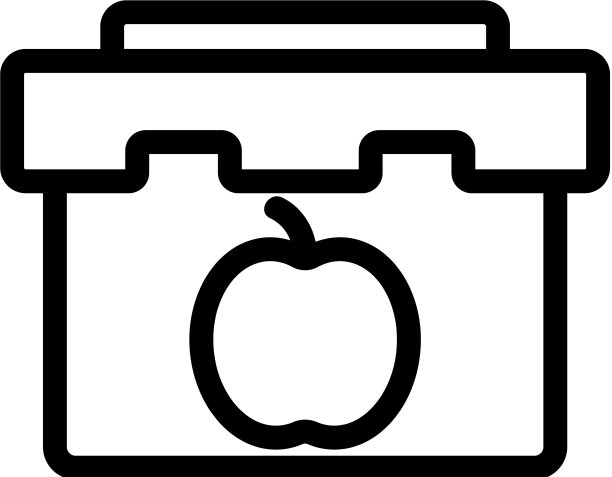 午餐盒图标孤立轮廓符号图片下载