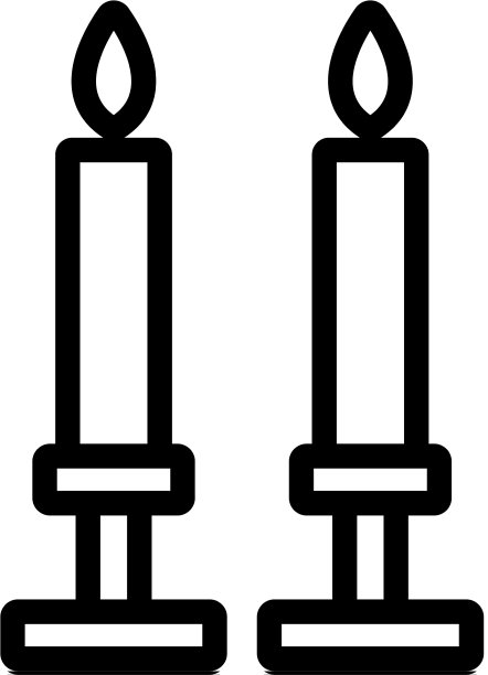 蜡烛图标孤立轮廓符号图片下载