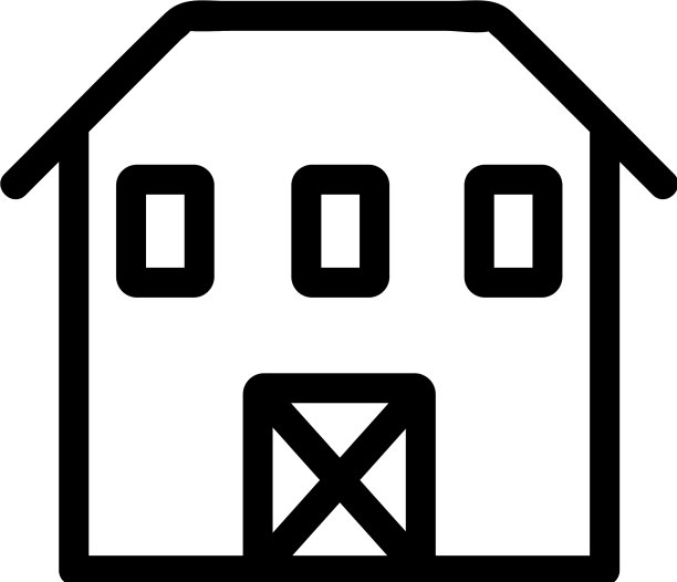 房屋农场图标孤立轮廓符号图片下载